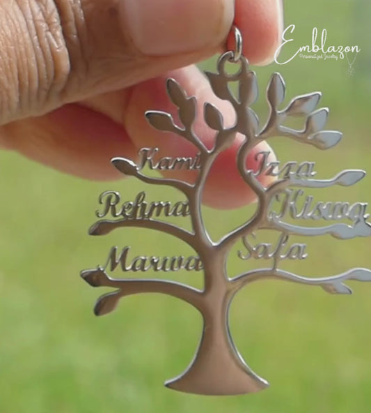 Custom Family Name Necklace • Personalized Name Necklace • Tree of Life Necklace •Multiple Names Necklace